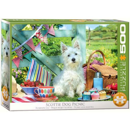 Puzzle Senior 500 Piezas Grandes XXL Eurographics 6500-5461 EL PICNIC DEL PERRITO ESCOCES [1]