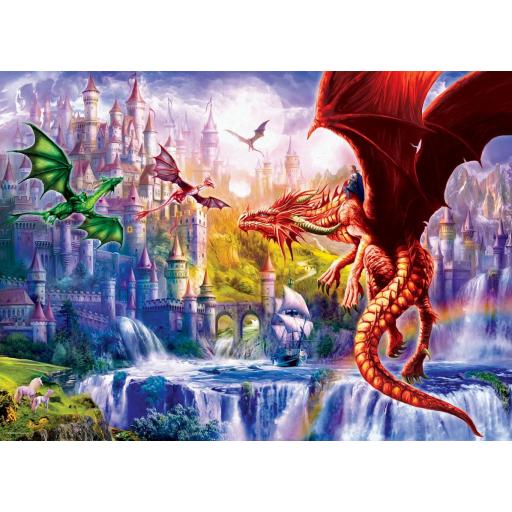 Puzzle Senior de Fantasia 500 Piezas Grandes XXL Eurographics 6500-5362 EL REINO DE LOS DRAGONES