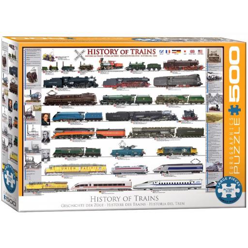 Puzzle Senior de Trenes 500 Piezas Grandes XXL Eurographics 6500-0251 HISTORIA DEL TREN [1]