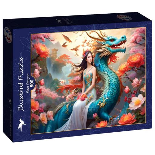 Puzzle de Fantasia y Dragones 500 Piezas Bluebird 90846 DRAGON AZUL [1]