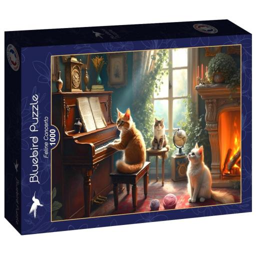 Puzzle de Gatos y Gatitos 1000 Piezas Bluebird 91015 CONCIERTO FELINO [1]