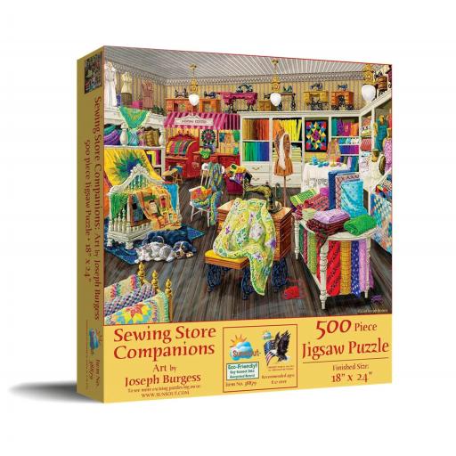 Puzzle Senior 500 Piezas Grandes SunsOut 38879 COMPAÑEROS DE LA TIENDA DE COSTURA [1]