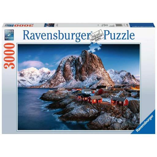 Puzzle de Paisajes Nevados de 3000 Piezas Ravensburger 17081 HAMNOY, ISLAS LOFOTEN, NORUEGA [1]