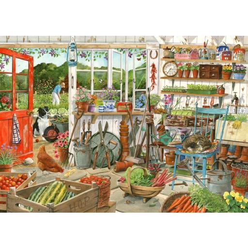 Puzzle de Plantas , Flores y Herramientas 1000 Piezas House Of Puzzles HP0336 COBERTIZO DE JARDINERIA