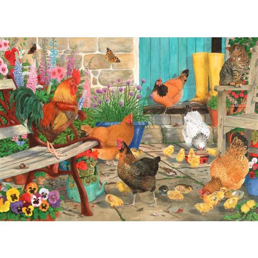 Puzzle Animales de Granja 1000 Piezas House Of Puzzles HP0588 GALLINA PICOTEADA