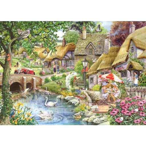 Puzzle de Cabañas y Cottages 1000 Piezas House Of Puzzles HP0532 EL CAFE DE LA MAÑANA