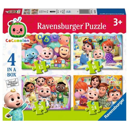 Puzzle Infantil COCOMELON 4 IN A BOX (12, 16, 20 y 24 piezas) Ravensburger 03113 [0]