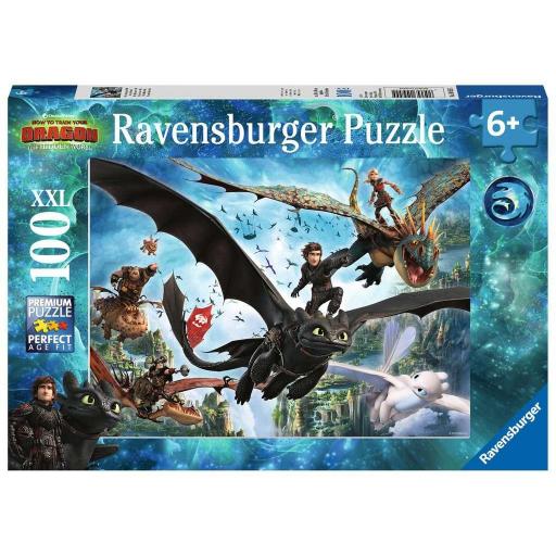 Puzzle Infantil Como Entrenar a Tu Dragón 100 Piezas XXL Ravensburger 10955 El Mundo Oculto