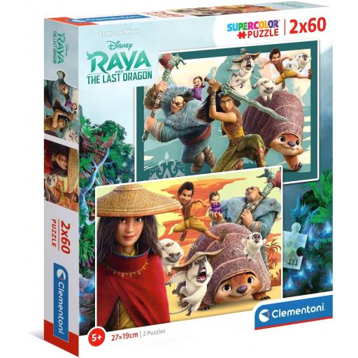 Puzzle de Raya y El Ultimo Dragon para Niñas y Niños de 5 - 6 Años 2 x 60 Piezas Clementoni 21616 DISNEY RAYA