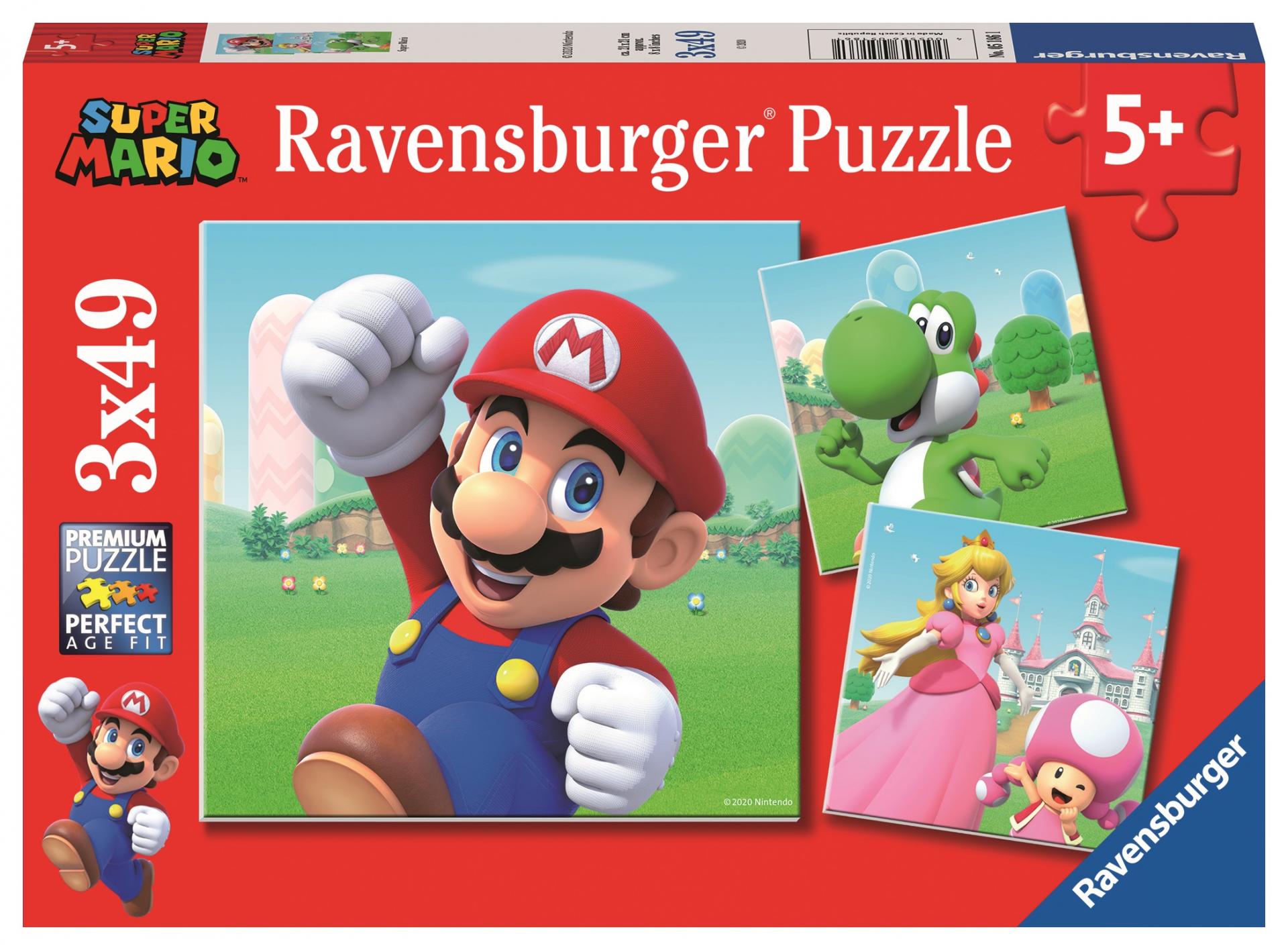 Puzzles Ravensburger para Niños y Niñas de 4, 5 y 6 : Infantil de Videojuegos Nintendo 3 x 49 Piezas Ravensburger 05186 SUPER MARIO