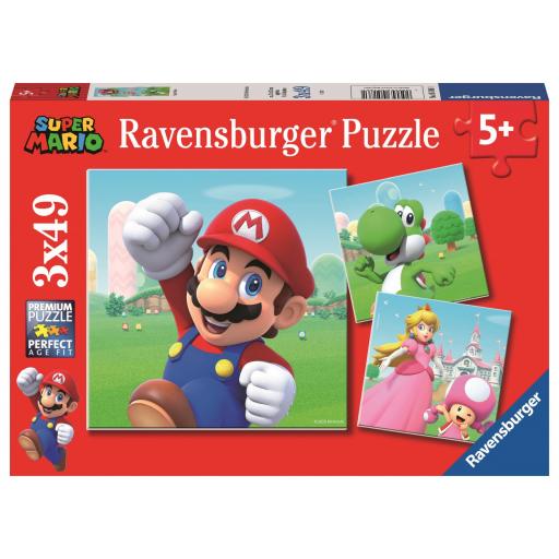 Puzzle Infantil de Videojuegos Nintendo 3 x 49 Piezas Ravensburger 05186 SUPER MARIO