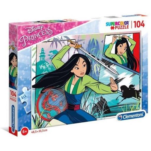 Puzzle Infantil Princesas Disney 104 Piezas CLEMENTONI 27136 MULAN [1]