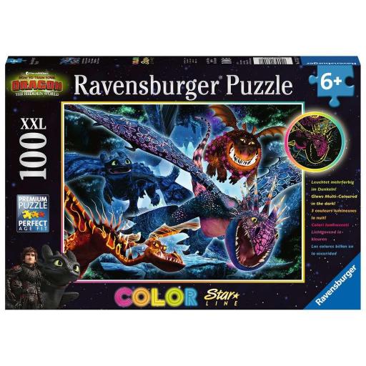 Puzzle Infantil Como Entrenar a Tu Dragón 100 Piezas XXL Ravensburger 13710 - Brilla en la Oscuridad [1]