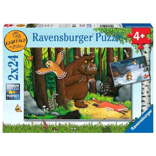 Puzzle Infantil 2 x 24 Piezas Ravensburger 05227 EL GRUFFALO , Paseo por el Bosque Oscuro