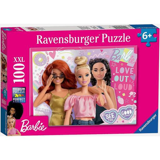 Puzzle Infantil de Barbie 100 Piezas XXL Ravensburger 13269 BARBIE , MIRA LO POSITIVO [1]