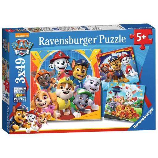 Puzzle Infantil 3 x 49 Piezas Ravensburger 05048 LA PATRULLA CANINA, LISTOS PARA LA AVENTURA