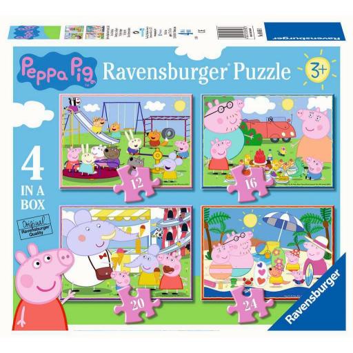 Puzzle Infantil PEPPA PIG 4 IN A BOX (12, 16, 20 y 24 piezas) Ravensburger 06958