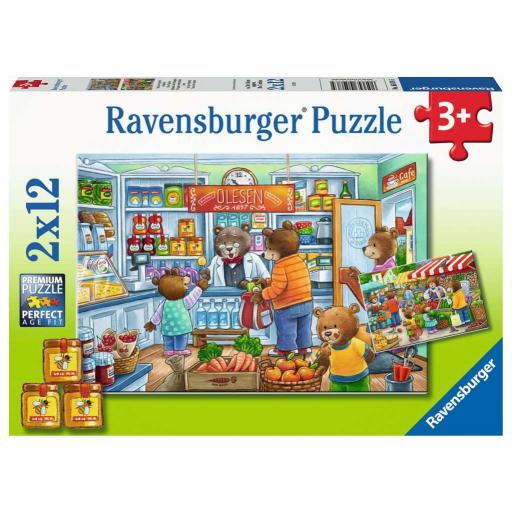 Puzzle Infantil 2 x 12 Piezas Ravensburger 05076 VAMOS DE COMPRAS
