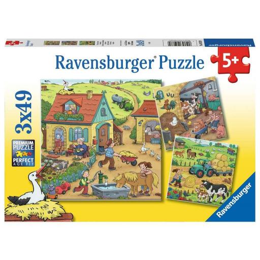 Puzzle Infantil de Animales 3 x 49 Piezas Ravensburger 05078 LA GRANJA