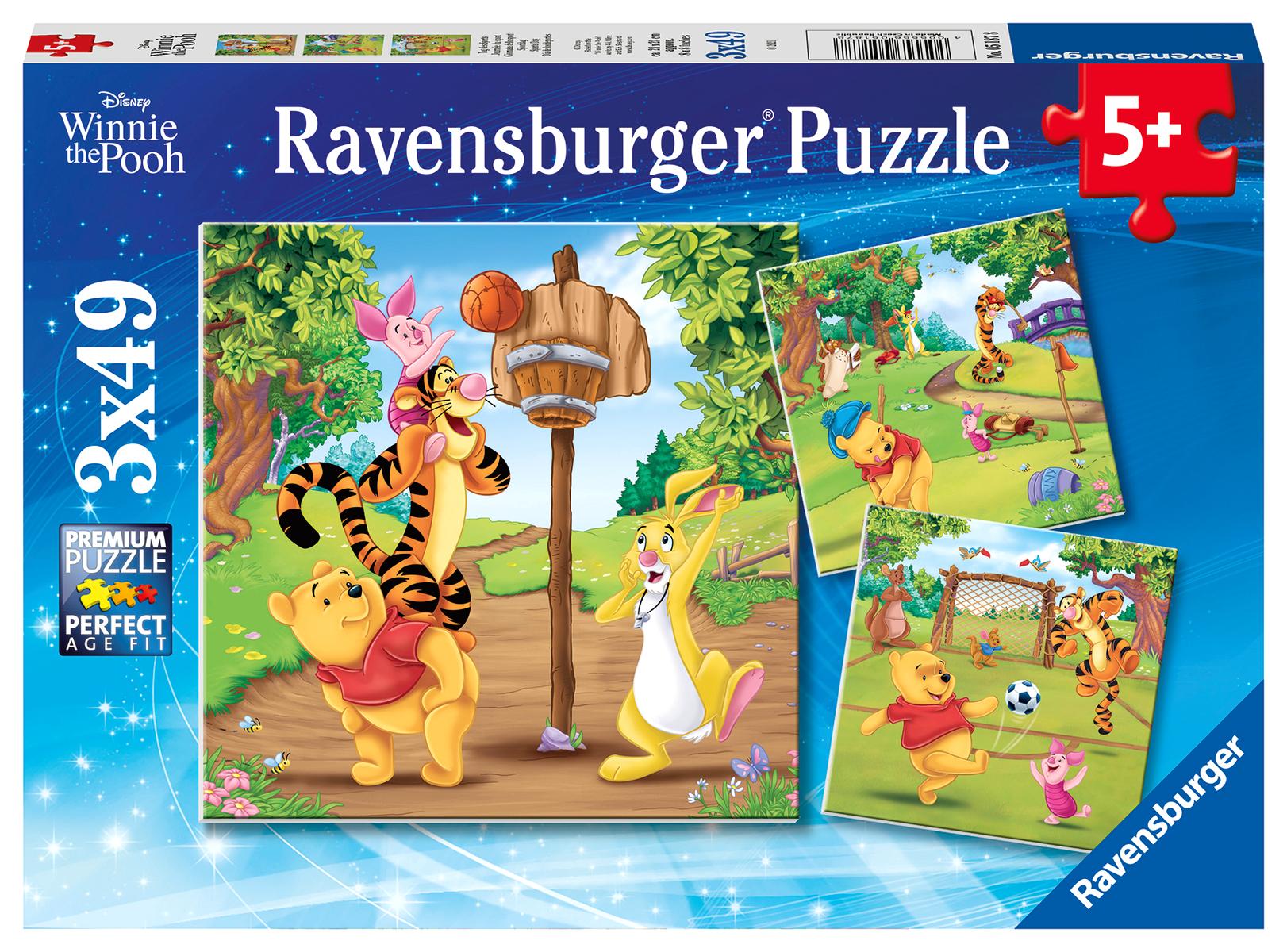 Puzzle Infantil Disney Winnie The Pooh 3 x 49 Piezas Ravensburger 05187 DIA DE LOS DEPORTES