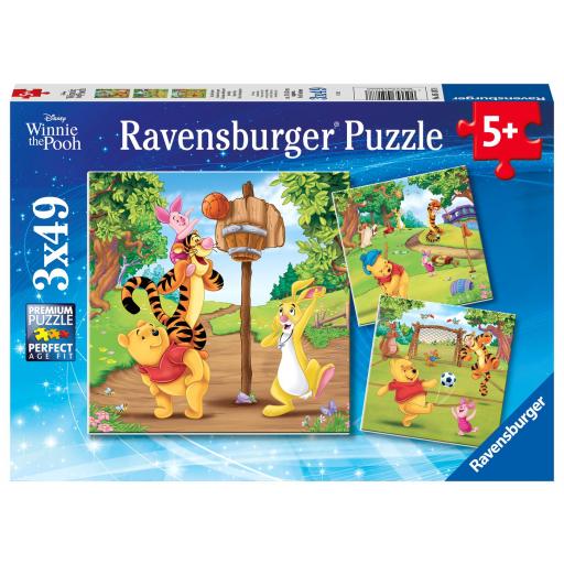 Puzzle Infantil Disney Winnie The Pooh 3 x 49 Piezas Ravensburger 05187 DIA DE LOS DEPORTES