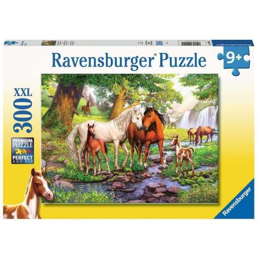 Puzzle Infantil de Animales 300 Piezas XXL Ravensburger 12904 CABALLOS SALVAJES EN EL RIO [1]