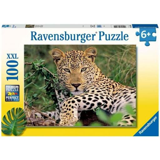 Puzzle Infantil de Leones , Tigres , Panteras y Leopardos 100 Piezas XXL Ravensburger 13345 VIO EL LEOPARDO [1]