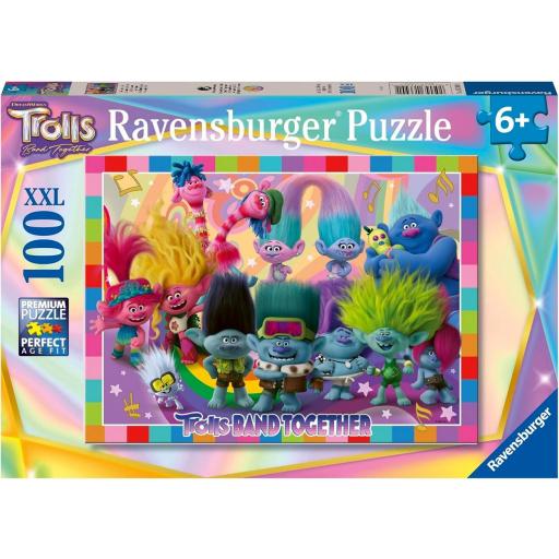 Puzzle Infantil de Trolls 3 Todos Juntos 100 Piezas XXL Ravensburger 13390 LA BANDA TROLLS [1]