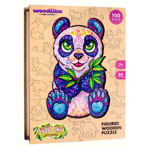 Puzzle Silueta de Madera PUZZLER 100 Piezas DULCE OSO PANDA [1]