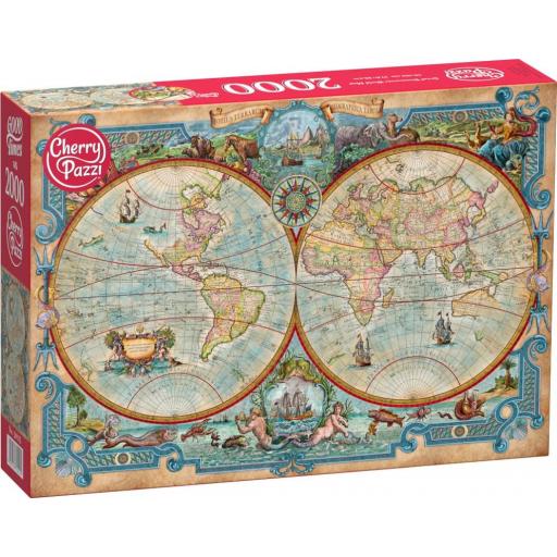 Puzzle 2000 Piezas Cherry Pazzi 50125 MAPA DE LOS GRANDES DESCUBRIMIENTOS [1]