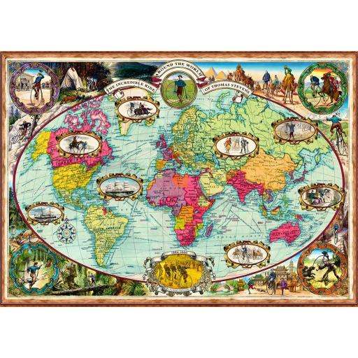 Puzzle de Mapas 1000 Piezas Ravensburger 16995 PASEO EN BICICLETA POR EL MUNDO