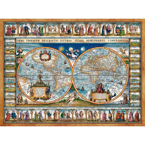 Puzzle de Mapamundis Antiguos 2000 Piezas Castorland 200733 MAPA DEL MUNDO DE 1639