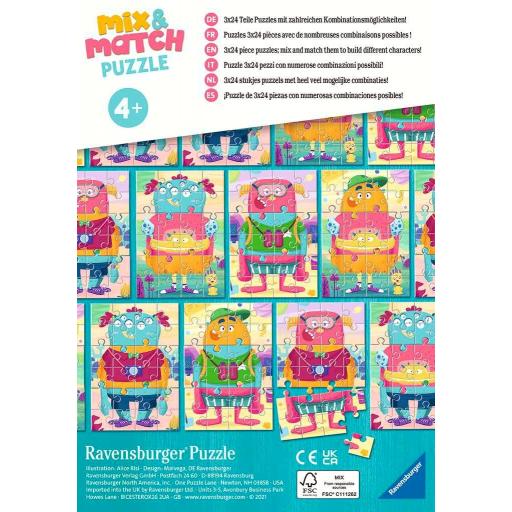 Puzzle Infantil MIX & MATCH 3 x 24 Piezas Ravensburger 05135 MONSTRUOS DIVERTIDOS [1]