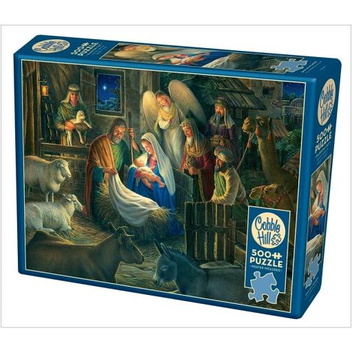 Puzzle Senior Navideño 500 Piezas Grandes XXL Cobble Hill 45057 LEJOS EN UN PESEBRE [1]