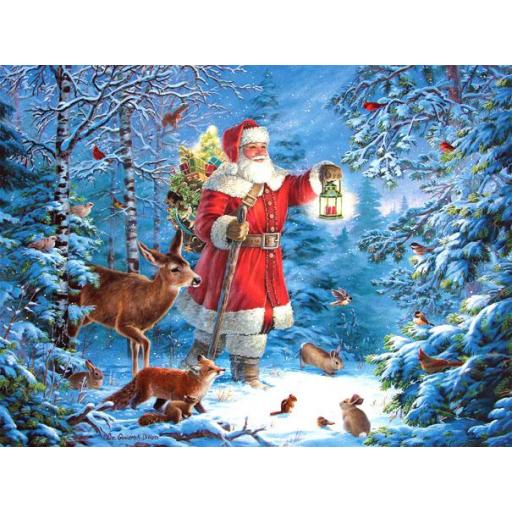 Puzzle de Navidad con Papa Noel 1000 Piezas SunsOut 59770 WILDERNESS SANTA CLAUS , de Liz Goodrick-Dillon