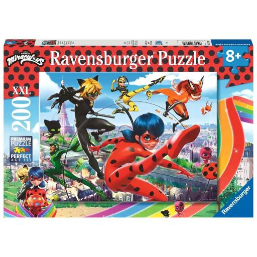 Puzzle Infantil de Miraculous 200 Piezas XXL Ravensburger 12998 LAS AVENTURAS DE LADYBUG [1]