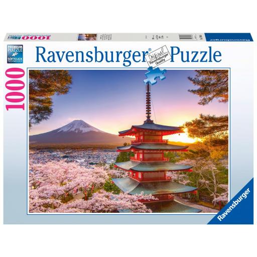 Puzzle 1000 Piezas Ravensburger 17090 FLORES DE CEREZO DEL MONTE FUJI , JAPON [1]