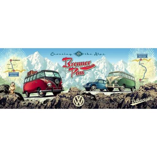 Puzzle 1000 Piezas Ravensburger 15102 CAMPER VW VOLKSWAGEN EN EL BRENNER PASS DE LOS ALPES