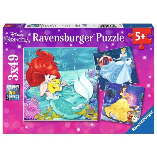 Puzzle Infantil PRINCESAS DISNEY 3 x 49 Piezas Ravensburger 09350 LAS AVENTURAS DE LAS PRINCESAS