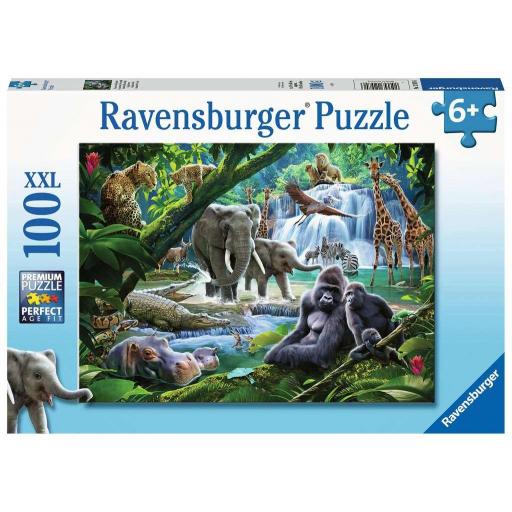 Puzzle Infantil 100 Piezas XXL Ravensburger 12970 ANIMALES DE LA SELVA [1]