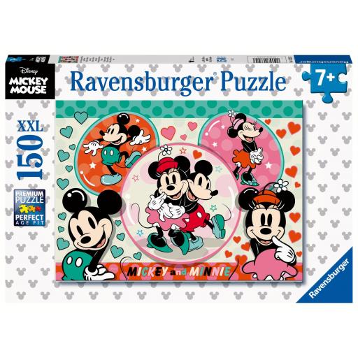 Puzzle Infantil Disney 150 Piezas XXL Ravensburger 13325 MICKEY Y MINNIE ENAMORADOS [1]