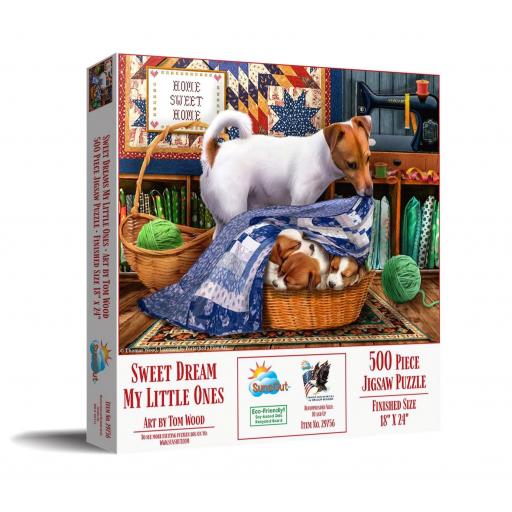 Puzzle Senior de Perros y Perritos 500 Piezas Grandes SunsOut 29756 DULCES SUEÑOS MIS PEQUEÑOS [1]