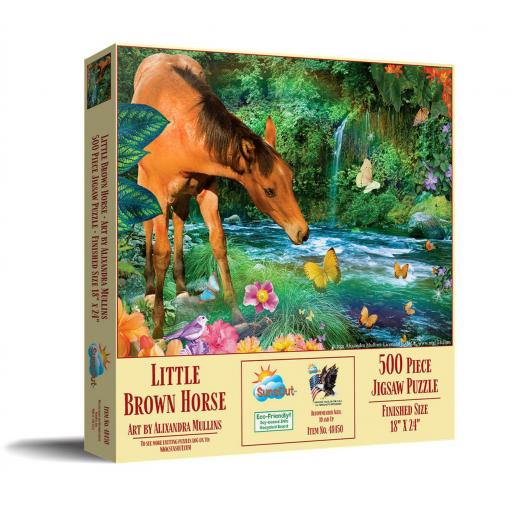 Puzzle Senior 500 Piezas Grandes SunsOut 48450 PEQUEÑO CABALLO MARRON [1]