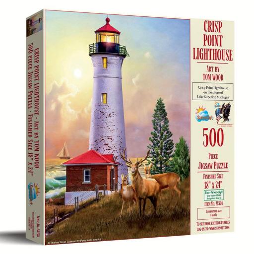 Puzzle Senior de Paisajes 500 Piezas Grandes SunsOut 28596 EL FARO DE CRISP POINT [1]