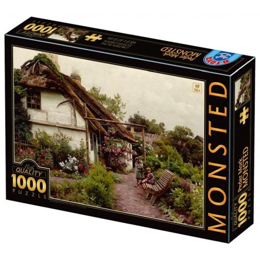 Puzzle de Arte 1000 Piezas D-TOYS 77639 NIÑOS EN EL JARDIN DE FLORES , de Peder Mork Monsted [1]