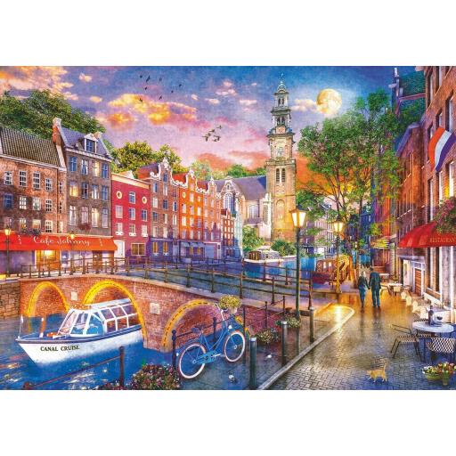 Puzzle de Ciudades 1000 Piezas Ravensburger 12000884 PUESTA DE SOL SOBRE AMSTERDAM