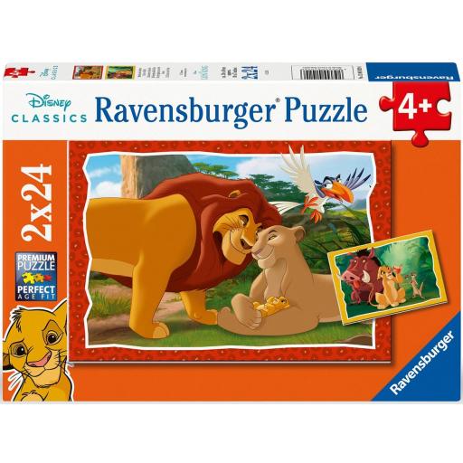 Puzzle Infantil Disney EL REY LEON 2 x 24 Piezas Ravensburger 12001029 EL CICLO DE LA VIDA