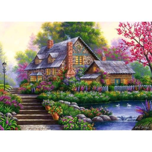 Puzzle de Casas de Campo y Cabañas 1000 Piezas Ravensburger 15184 CABAÑA ROMANTICA