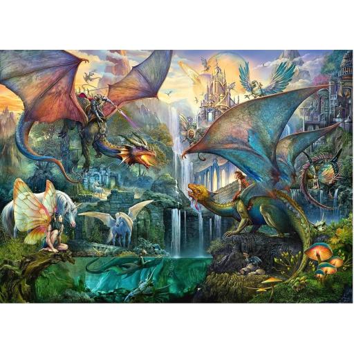 Puzzle de Fantasia con Dragones y Unicornios 9000 Piezas Ravensburger 16721 EL BOSQUE MAGICO DEL DRAGON 