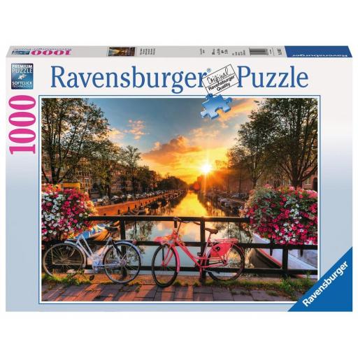 Puzzle de Paisajes 1000 Piezas Ravensburger 19606 BICICLETAS EN AMSTERDAM  [1]